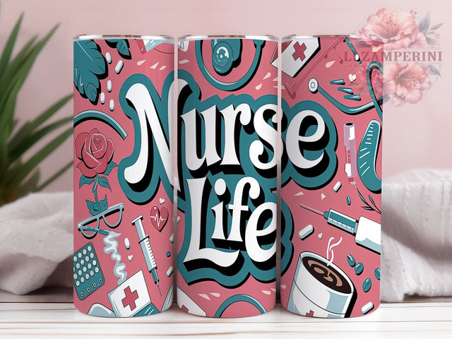 Nurse Life Medical Tumbler Wrap, Nurse Tumbler, Nurse Life Design, 20oz Wrap, Sublimation Design, Medical Drinkware, Healthcare Gift, Nurse Appreciation Cup Sublimation Li Zamperini 