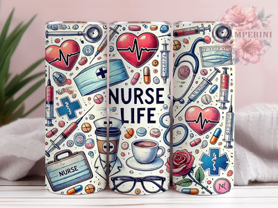 Nurse Life Medical Tumbler Wrap, Nurse Tumbler, Nurse Life Design, 20oz Wrap, Sublimation Design, Medical Drinkware, Healthcare Gift, Nurse Appreciation Cup Sublimation Li Zamperini 