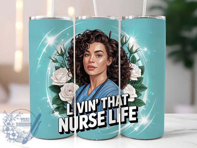 Nurse Life Medical Worker Tumbler, Medical Worker Wrap, 20Oz Skinny Tumbler, Healthcare Sublimation Design, Nurse Appreciation Gift, Stethoscope Tumbler Wrap, Hospital Worker Design Sublimation ToriDesigns 