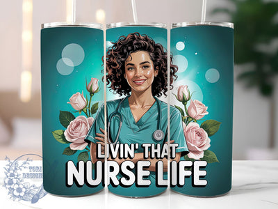 Nurse Life Medical Worker Tumbler, Medical Worker Wrap, 20Oz Skinny Tumbler, Healthcare Sublimation Design, Nurse Appreciation Gift, Stethoscope Tumbler Wrap, Hospital Worker Design Sublimation ToriDesigns 