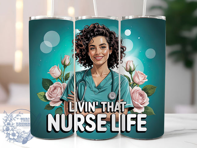 Nurse Life Medical Worker Tumbler, Medical Worker Wrap, 20Oz Skinny Tumbler, Healthcare Sublimation Design, Nurse Appreciation Gift, Stethoscope Tumbler Wrap, Hospital Worker Design Sublimation ToriDesigns 