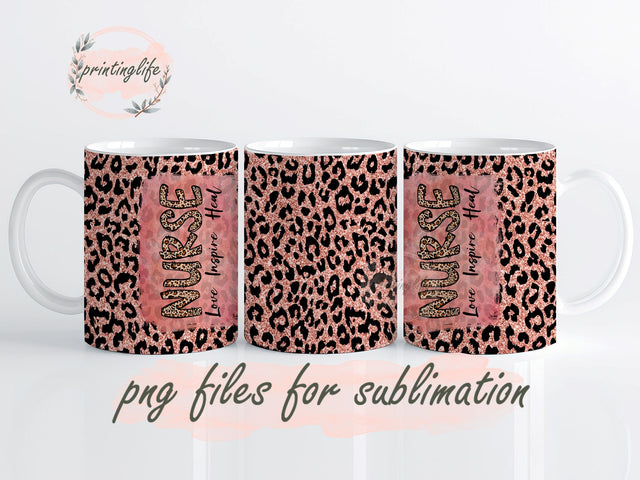 Nurse, Love, Inspire, Heal Mug Wrap Design, Instant Digital Design Download Mug Wrap Design, Mug Design PNG Sublimation PrintingLife 