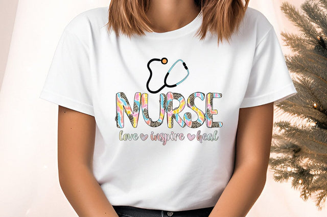 Nurse love inspire heal PNG Design Sublimation Designangry 