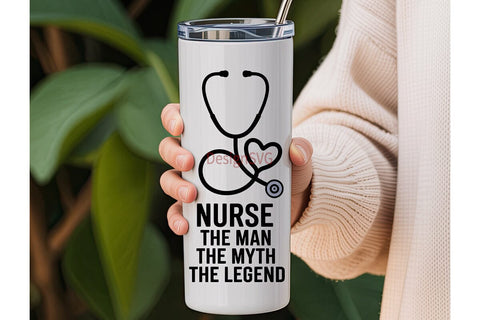 Nurse Man Myth Legend Tumbler Wrap Sublimation DesignSVG 