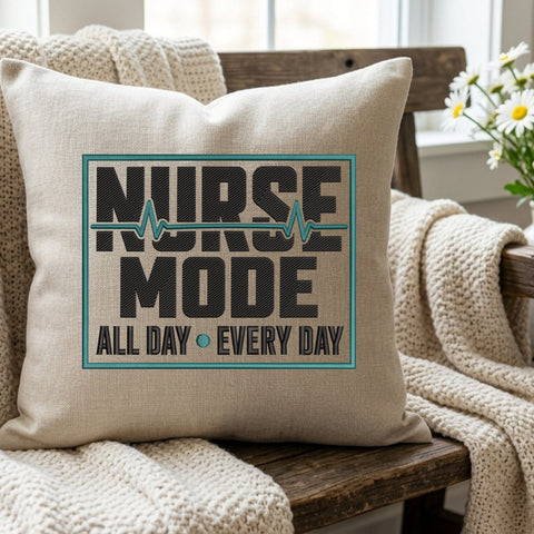 Nurse Mode All Day Embroidery Design – Heartbeat ECG Nursing Healthcare Machine Embroidery File Embroidery/Applique DESIGNS PatternFeed8 