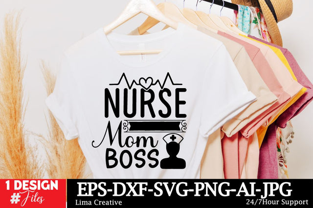 Nurse Mom Boss SVG Cut File, Nurse Sublimation, Nurse T-shirt Design ,Nurse SVG Clip Art , Nurse Sublimation quotes , Nurse Retro T-shirt Design SVG Insomnia Std 
