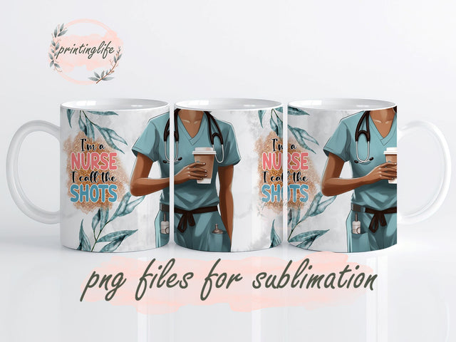 Nurse Mug Wrap Design, Instant Digital Design Download Mug Wrap Design, Mug Design PNG Sublimation PrintingLife 