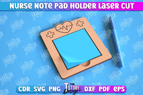 Nurse Note Pad Holder Bundle | Hospital | Notes | Sticky Note Holder | Medical Uniform | CNC File SVG The T Store Design 