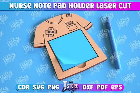 Nurse Note Pad Holder Bundle | Hospital | Notes | Sticky Note Holder | Medical Uniform | CNC File SVG The T Store Design 
