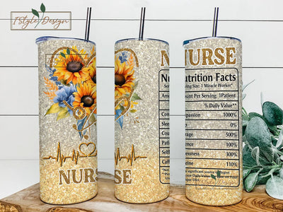 Nurse Nutrion Facts, Nurse Nutrition Facts Tumbler PNG, Nurse 20 Oz Skinny Tumbler Wrap Sublimation StraightTapered Seamless, Gift For Nurse Sublimation iStyleDesign 