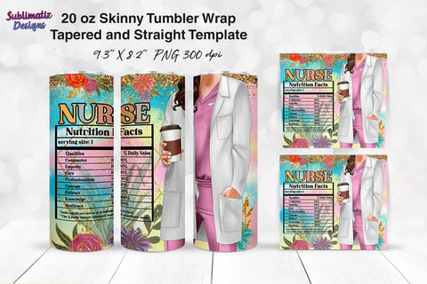 Nurse Nutrition Facts Tumbler Wrap Sublimation Design Sublimation Sublimatiz Designs 