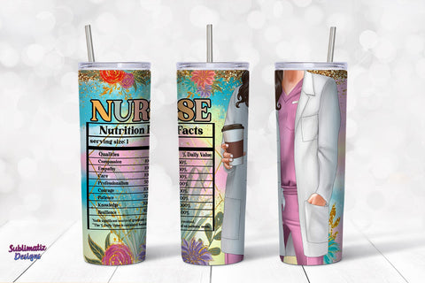 Nurse Nutrition Facts Tumbler Wrap Sublimation Design Sublimation Sublimatiz Designs 