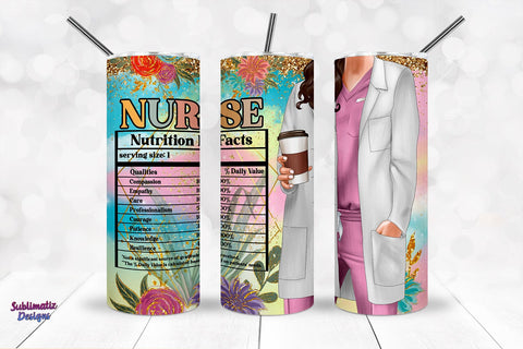 Nurse Nutrition Facts Tumbler Wrap Sublimation Design Sublimation Sublimatiz Designs 