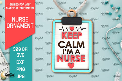 Nurse Ornament Laser Cut. Nurse Wooden Ornament SVG SVG Evgenyia Guschina 