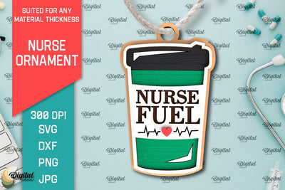 Nurse Ornament Laser Cut. Nurse Wooden Ornament SVG SVG Evgenyia Guschina 