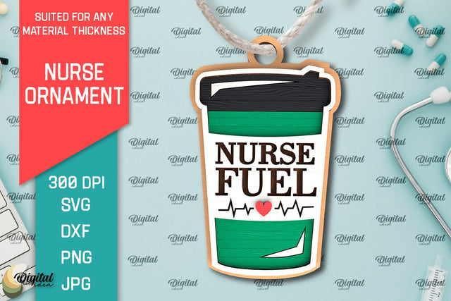 Nurse Ornament Laser Cut. Nurse Wooden Ornament SVG SVG Evgenyia Guschina 