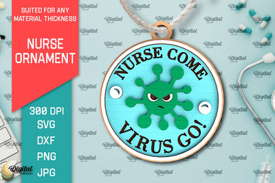 Nurse Ornament Laser Cut. Nurse Wooden Ornament SVG SVG Evgenyia Guschina 