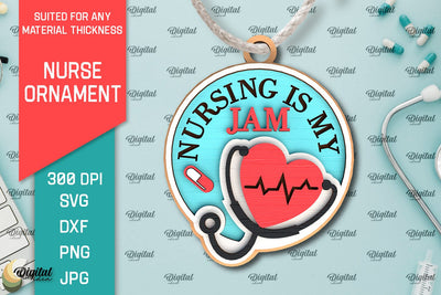 Nurse Ornament Laser Cut. Nurse Wooden Ornament SVG SVG Evgenyia Guschina 