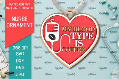 Nurse Ornament Laser Cut. Nurse Wooden Ornament SVG SVG Evgenyia Guschina 