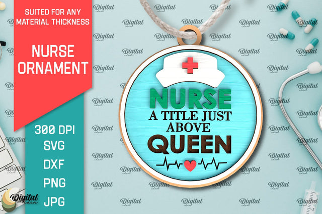 Nurse Ornament Laser Cut. Nurse Wooden Ornament SVG SVG Evgenyia Guschina 