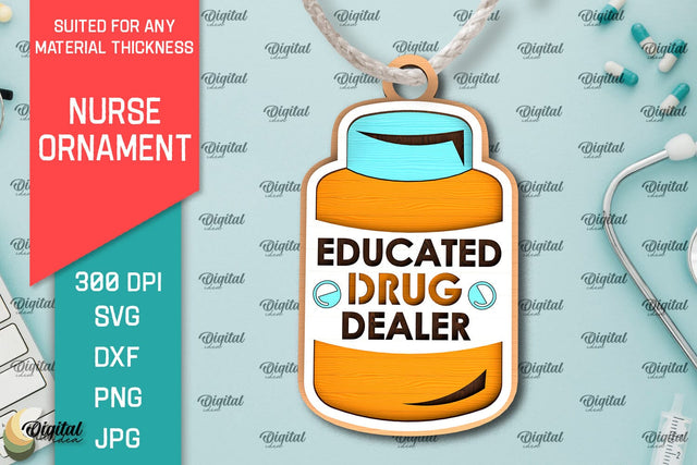 Nurse Ornament Laser Cut. Nurse Wooden Ornament SVG SVG Evgenyia Guschina 