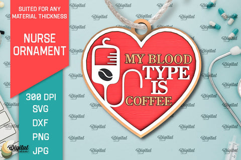 Nurse Ornaments Laser Cut Bundle. Wooden Ornaments SVG SVG Evgenyia Guschina 