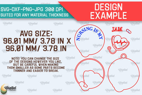 Nurse Ornaments Laser Cut Bundle. Wooden Ornaments SVG SVG Evgenyia Guschina 