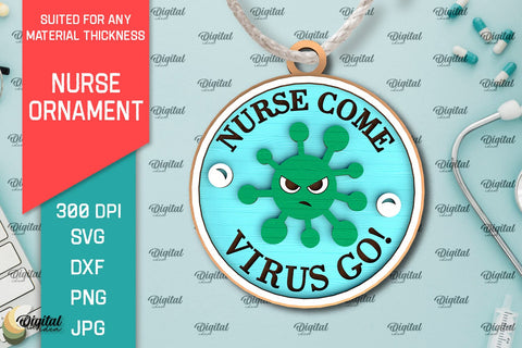 Nurse Ornaments Laser Cut Bundle. Wooden Ornaments SVG SVG Evgenyia Guschina 