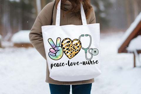 Nurse peace love nurse PNG Design Sublimation Designangry 