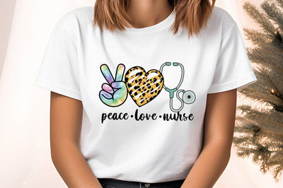 Nurse peace love nurse PNG Design Sublimation Designangry 