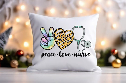 Nurse peace love nurse PNG Design Sublimation Designangry 