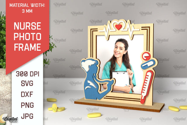 Nurse Photo Frame Laser Cut. Nurse Frame SVG Design SVG Evgenyia Guschina 