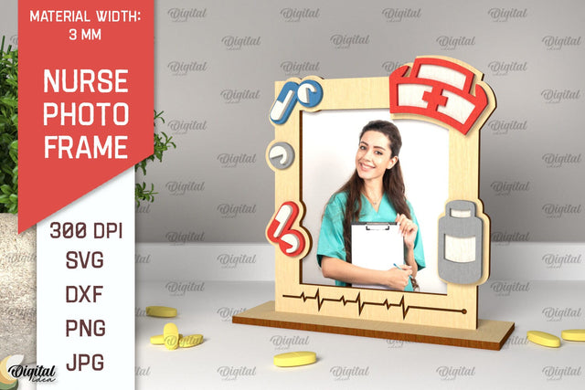 Nurse Photo Frame Laser Cut. Nurse Frame SVG Design SVG Evgenyia Guschina 