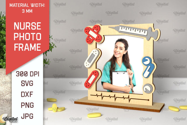 Nurse Photo Frame Laser Cut. Nurse Frame SVG Design SVG Evgenyia Guschina 