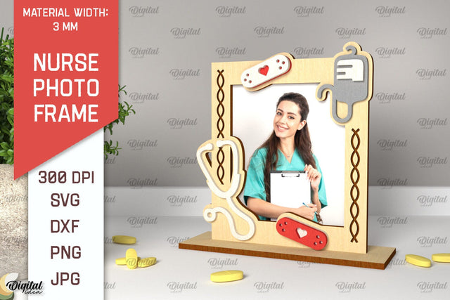 Nurse Photo Frame Laser Cut. Nurse Frame SVG Design SVG Evgenyia Guschina 