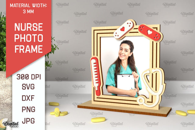 Nurse Photo Frame Laser Cut. Nurse Frame SVG Design SVG Evgenyia Guschina 