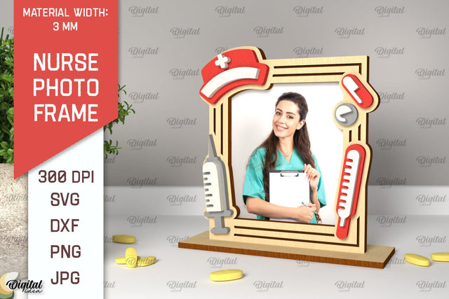 Nurse Photo Frame Laser Cut. Nurse Frame SVG Design SVG Evgenyia Guschina 