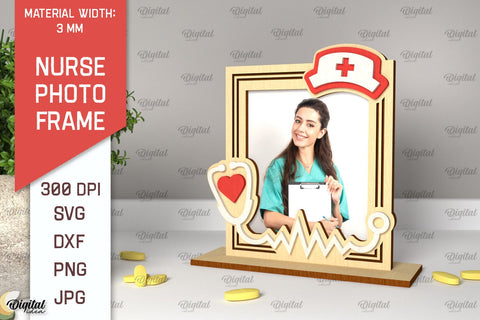 Nurse Photo Frame Laser Cut. Nurse Frame SVG Design SVG Evgenyia Guschina 