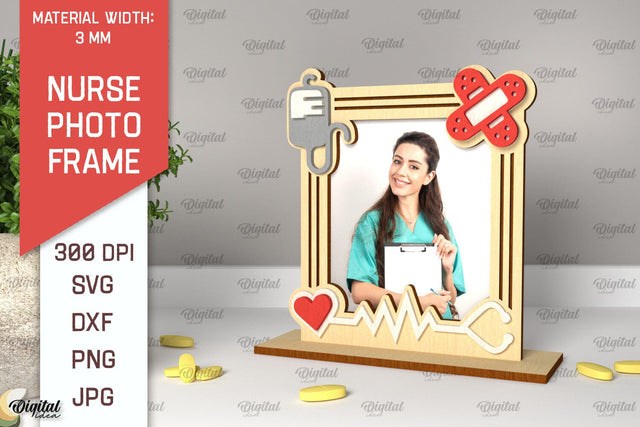 Nurse Photo Frame Laser Cut. Nurse Frame SVG Design SVG Evgenyia Guschina 