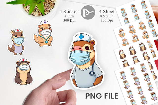 Nurse Platypus Sticker Vol 2 Sublimation artnoy 