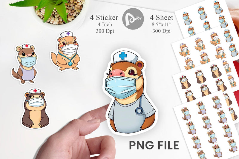 Nurse Platypus Sticker Vol 2 Sublimation artnoy 