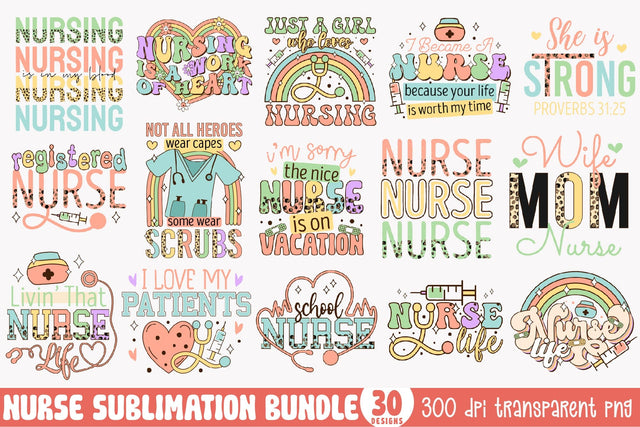Nurse PNG Sublimation Bundle Sublimation CraftLabSVG 
