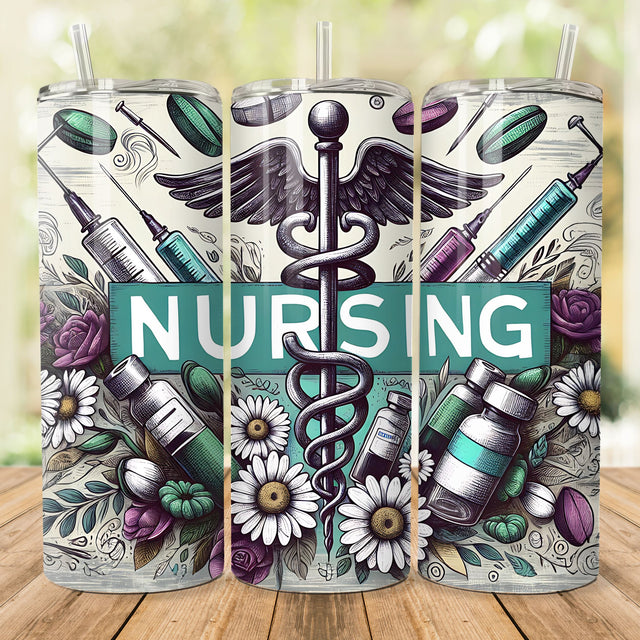 Nurse Practitioner 20 oz skinny tumbler png sublimation design download, Nurse tumbler wrap png, Medical Occupation 20 oz tumbler design Sublimation She Shed Craft Store 