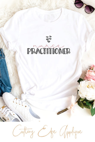 Nurse Practitioner Hearts SVG, PNG, DXF SVG Cutting Edge Applique 