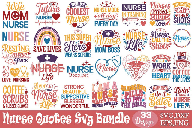Nurse Quotes SVG Bundle SVG Angelina750 