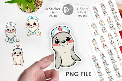 Nurse Seal Sticker Vol 2 Sublimation artnoy 