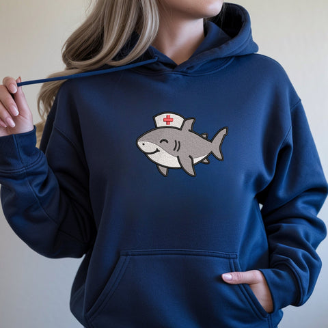 Nurse Shark Embroidery Design – Cute Shark Wearing Nurse Hat Medical Ocean Animal Machine Embroidery File Embroidery/Applique DESIGNS PatternFeed8 
