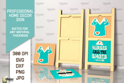 Nurse Sign SVG. Professional Home Decor Sign Laser Cut SVG Evgenyia Guschina 