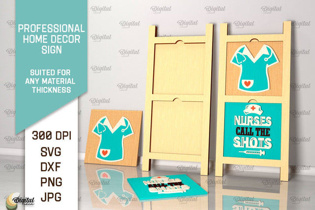 Nurse Sign SVG. Professional Home Decor Sign Laser Cut SVG Evgenyia Guschina 