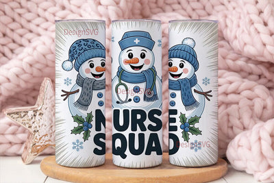 Nurse Snowman Squad 20oz Tumbler Wrap Sublimation DesignSVG 